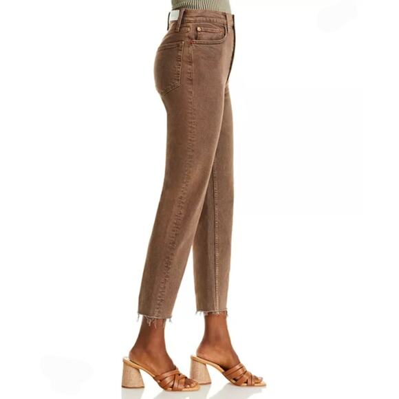 NEW Re/Done 70s Ultra High Rise Stove Pipe Jean in Washed Chocolate 28 - Picture 4 of 13